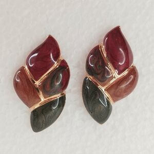 Vintage Post Earrings Handpainted